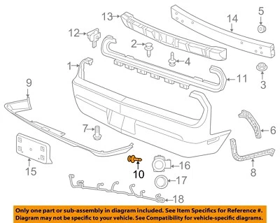 Componentes de parachoques CHRYSLER OEM 11-14 Challenger - Remache de cubierta inferior 68049495AA Foto 1 de 2