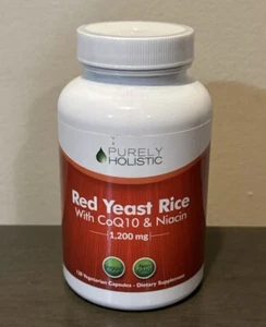 Red Yeast Rice 1200mg with CoQ10 & Niacin 120 Veg Caps - Multiple Benefits - Picture 1 of 3