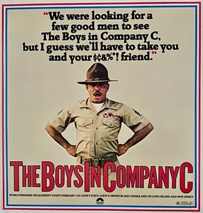 1978 Movie THE BOYS IN COMPANY C  original TRANSIT CARD movie poster 22" X 21" - Picture 1 of 1