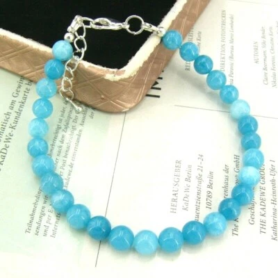 BAILYSBEADS edles Larimar-Armband Armkettchen D-6mm neu Hy2j7 - Bild 1 von 2