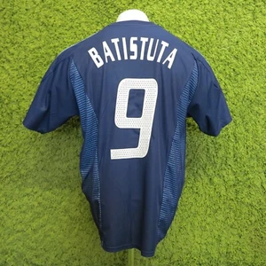 2002 2003 2004 ARGENTINA AWAY FOOTBALL SHIRT BASISTUTA 9 WORLD CUP XL 9/10 MINT - Picture 1 of 11