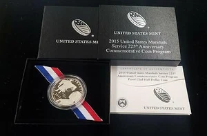 2015 S U.S. MARSHALS SERVICE 50C PF | Modern Proof Commemorative | Black OGP - Picture 1 of 2