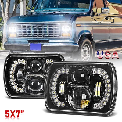 Faros LED SPL 5x7" 7x6" DRL para Ford E-100 E-150 E-250 Econoline Club Wagon Foto 1 de 4