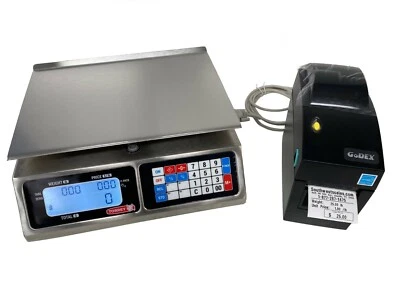 Torrey LPC40L Price Computing Deli Meat Scale w/ Godex DT2 Label Printer - Image 1 of 4