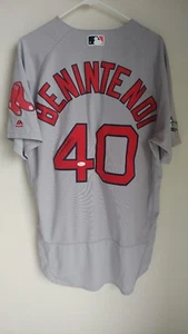 Andrew Benintendi Game Used & signed Jersey 2016 Rookie, Postseason Red Sox JSA - Picture 1 of 11