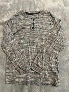 boys cat and Jack Mid Button Gray Long Sleeve Shirt Sz S(6/7) T7 - Picture 1 of 3
