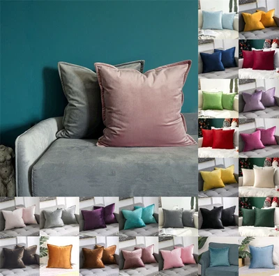 Samt Plain Kissenbezug Overlap Kissenbezüge Home Schlafsofa Dekor 40cm - 70cm - Bild 1 von 4