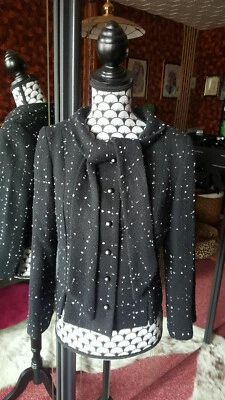 Veste en tweed, col cravate - T36 - Photo 1/4