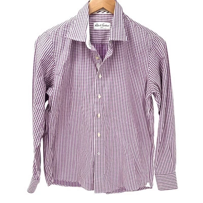 Robert Graham Shirt Boys Large 14-16 Long Sleeves Button Up Purple Gingham - Image 1 of 4