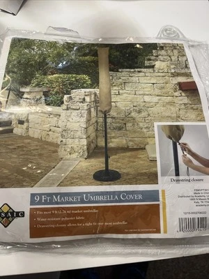 Cubierta protectora paraguas de mercado de mosaico de 9’ color tostado Foto 1 de 4