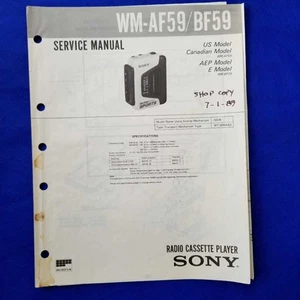 Sony WM-AF59 WM-BF59 Service Manual Original Paper OEM Repair Guide - USA - Bild 1 von 10