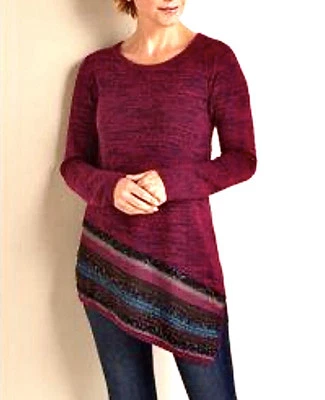 TÚNICA SUÉTER SUAVE ENTORNO MEZCLA LANA M TEJIDO BOHO MAXIMALISTA AUDAZ MODERNO Foto 1 de 4