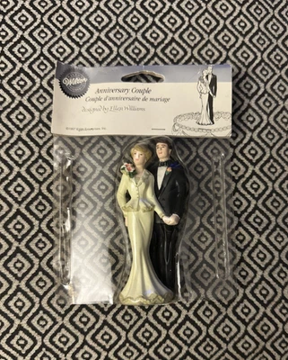 Vintage Wilton Cake Topper 25th Wedding Anniversary Couple 4 Inch Tall - Image 1 of 3