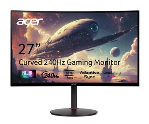 Acer Nitro XZ270 Xbmiipx 27" 1500R Curved Full HD (1920 x 1080) *CRACKED SCREEN - Picture 1 of 9