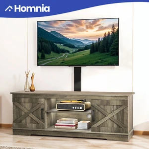 Rustic TV Stand Console for 32 to 70 in TV w/ Built in Mount Console Cabinet - Picture 1 of 11