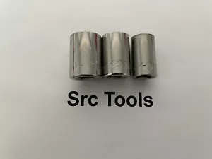 K-D Tools USA 3pc 1/2" Drive 12pt Metric 15mm 18mm 21mm Shallow Chrome Sockets - Picture 1 of 6