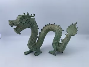 Antique Chinese Bronze Dragon Cast Ming Sculpture Figurine 10" - Picture 1 of 7