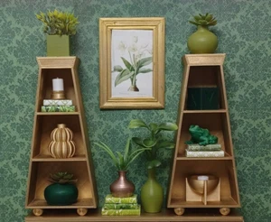 ⭐2 goldene REGALE Schrank VITRINE Bücherschrank PUPPENMÖBEL Maßstab 1/6 für BARBIE - Bild 1 von 8