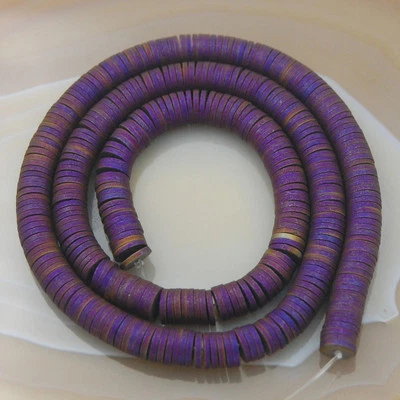  Hematite Heishi Silver Gold Blue Purple Multi-colo​r Beads 2mm 3mm 4mm 6mm 16" - Image 1 of 2