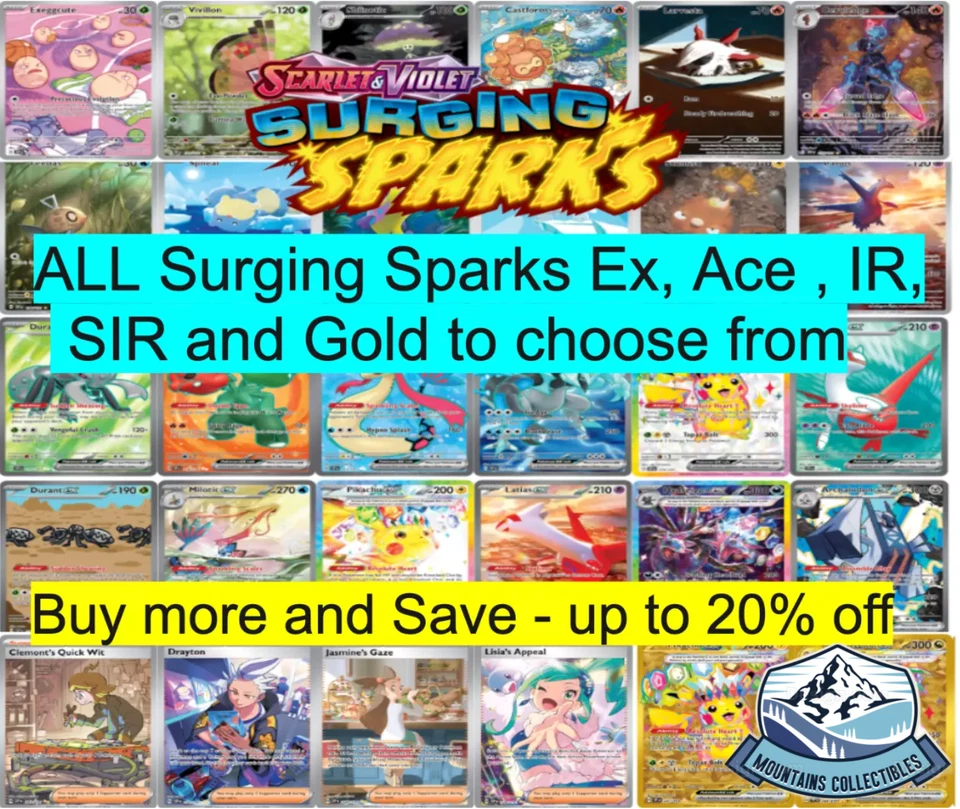 Surging Sparks -  pick your Ex , Ace spec , Full Art, IR + SIR  - Pokemon TCG - image 1 of 1