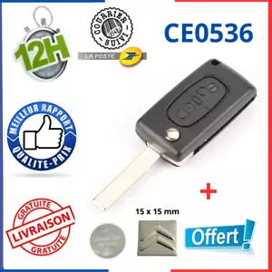 Coque Clé Plip CITROËN C1 C2 C3 C4 C5 C8 berlingo bouton CE0536 lame sns rainure - Picture 1 of 6