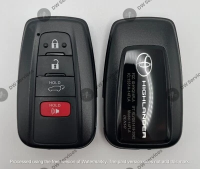 NUEVO OEM GENUINO Toyota HIGHLANDER 2021 - 2024 PROX Mando a distancia LLAVERO INTELIGENTE HYQ14FLA Foto 1 de 4