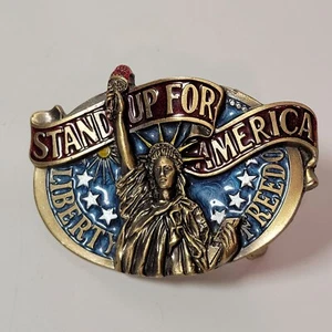 Vintage Statue of Liberty Freedom Stand Up For America 1984 Belt Buckle Patriot - Bild 1 von 7