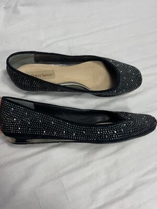 Diana Ferarri Black Ballet Flats Womens Flat Shoes BLING Size US 7.5 FAST POST - Picture 1 of 10
