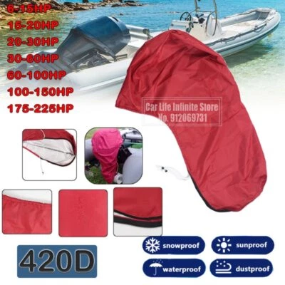 6-225Hp 420D Motorabdeckung Außenborder Schutzhülle Persenning Abdeckhaube 150Hp - Bild 1 von 4