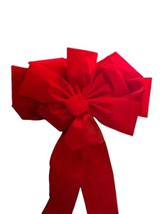 Huge Red Velvet Gift Bow | Perfect for Holiday Presents and Decorations + 3 xtra - Picture 1 of 8