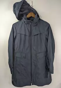 Cole Haan Hooded Full Zip Rain Jacket Trench Coat Navy Blue Size Small Travel - Picture 1 of 12