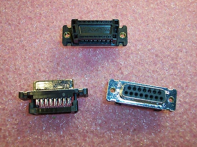 QTY (5) 15 POSITION DSUB IDC IDT RIBBON RECEPTACLES DB-15 2.76mm 747052-3 AMP - Image 1 of 2