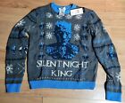 Game of Thrones Silent Night King Ugly Christmas Holiday Sweater Blue Mens Sz LG