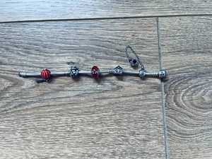 Genuine Pandora Bracelet With 5 Charms - Picture 1 of 10