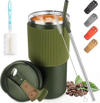 Thermobecher Isolierbecher Edelstahl Auslaufsicherer To Go Kaffee 450ml B1094 - Bild 1 von 4