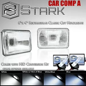 H4651 H4652 H4666 H4656 4x6 Head Light Glass Housing Lamp Chrome HID Xenon (B) - Picture 1 of 5