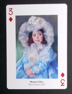 Playing card Mary Cassatt Margot in Blue 1902 3 of Diamonds WA