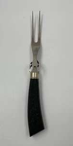 Vintage Meat Carving Fork Wood Pattern Handle Black  11" Long - Picture 1 of 5