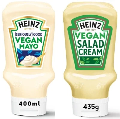 HEINZ VEGAN MAYO & Salad Cream EGG FREE DIET MULTIBUY SAUCE Foto 1 de 3