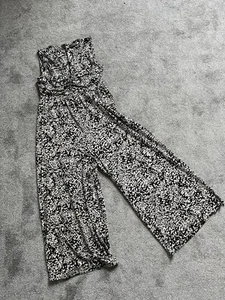 Lovely MINT VELVET Jersey JUMPSUIT SIZE M, BLACK & BEIGE EXCELLENT Condition - Picture 1 of 8