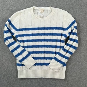 Crewcuts J.Crew Girls Striped Cable-Knit Sweater Girls Medium (8/9) Crew Neck - Picture 1 of 8