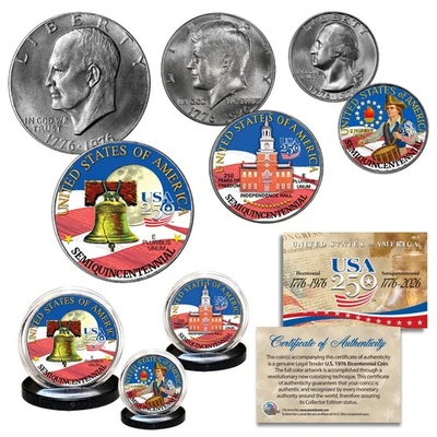 Juego de 3 monedas AMERICA250 1776-2026 250 aniversario 1976 Foto 1 de 2