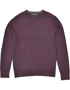 TOMMY HILFIGER Womens Crew Neck Jumper Sweater UK 16 Large Purple Cotton AR04 - Picture 1 of 3