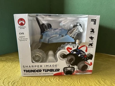 SHARPER IMAGE THUNDER TUMBLER RC TOY CAR, REMOTE CONTROL, BLUE  - Image 1 of 4