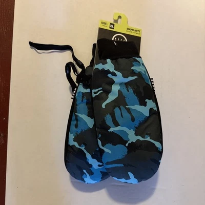 NEFF SNOW MITT Azul Gris Camuflaje Esquí Snowboard Mitón Para Hombre X Guantes Grandes NUEVO Foto 1 de 2