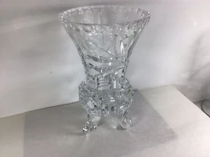 W51 Vintage Antique Classic Circa 1930's Crystal Flower Footed Glass Vase - Picture 1 of 20