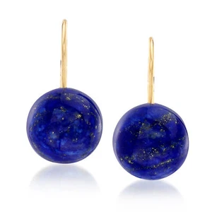 Ross-Simons Lapis Drop Earrings in 14kt Yellow Gold - Picture 1 of 6