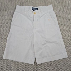 Polo Ralph Lauren Shorts Boys 6 White Flat Front Chino - Picture 1 of 11