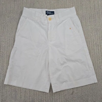 Polo Ralph Lauren Shorts Boys 6 White Flat Front Chino - Image 1 of 4