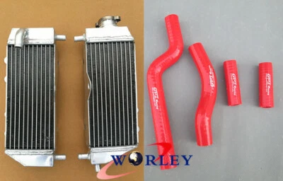 Radiadores de alumínio e mangueira vermelha para 2 tempos Yamaha YZ250 YZ250X 2002-2019 10 11 12 - Imagem 1 de 4